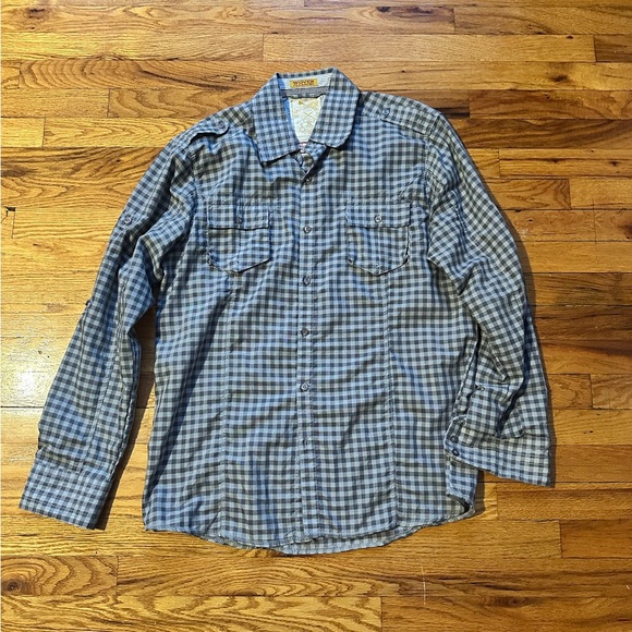 Sovereign Code Gray Checkered Button Down Shirt - Picture 1 of 3